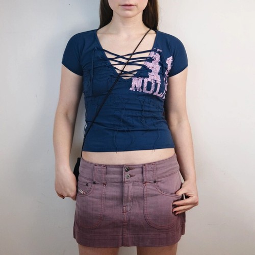 00's Diesel Micro Mini Skirt with Dip Dye Effect in Pink - w30" - Picture 2 of 9