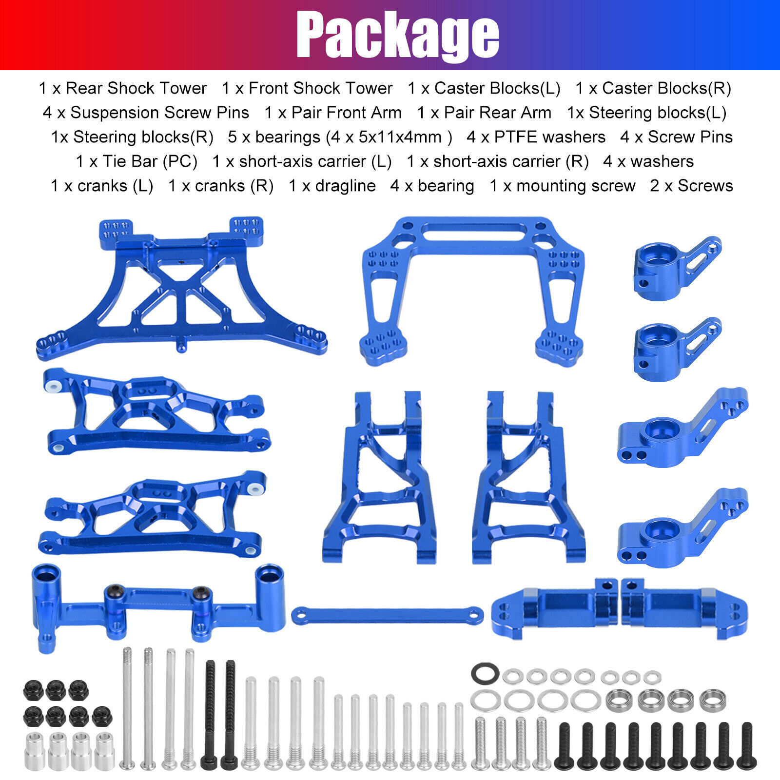 RC Car Upgrade Parts Metal Full Set For 1/10 Traxxas Slash 2WD/Stampede/Rustler