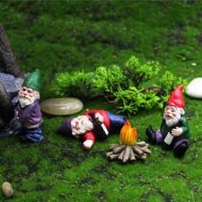 Fairy Garden Gnomes Accessories 4Pcs Drunk My Little Friend Gnome Dwarfs Statue