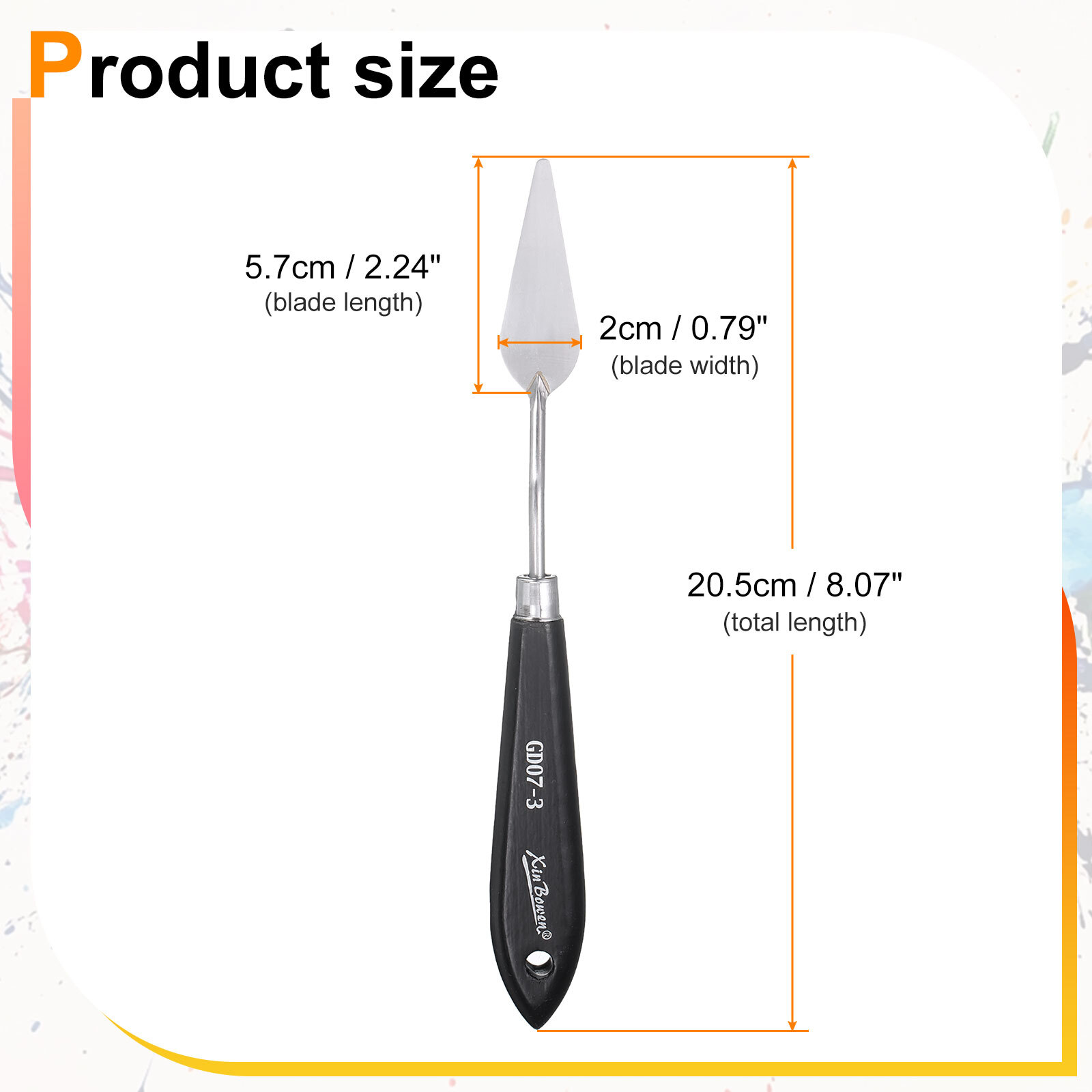 Painting Palette Knife 8.07" Stainless Steel Blade Beech Wood Handle
