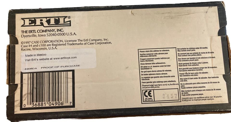 Case IH 1998 edición de coleccionista serie C tractor ERTL 1/16 juguete fundido a presión Foto 3 de 4