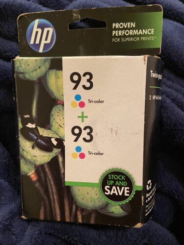 New Genuine HP 93 and 93 Tri-color Ink Cartridges Combo Pack