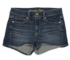 American Eagle Stretch Denim Blue Jean Shorts Women  s Size 2