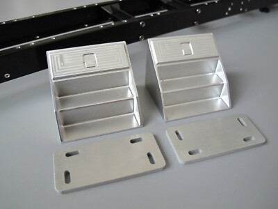Pair Aluminum Angle Side Step w Bracket Tamiya 1/14 R/C King Grand Knight Hauler