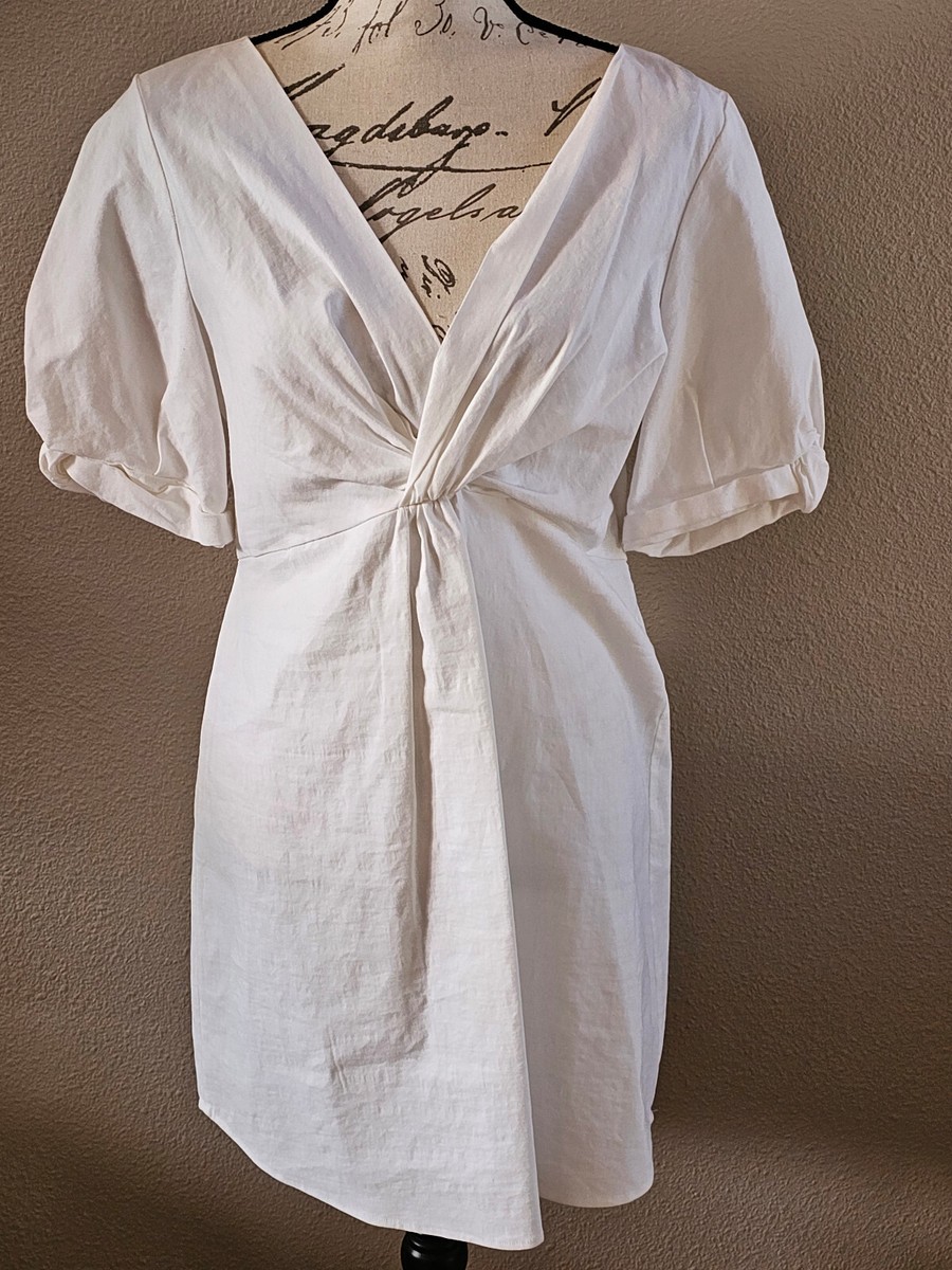 A.L.C White Linen Blend Gathered Front Summer Dress BNWOT A.L.C White Linen Blend Gathered Front Summer Dress BNWOT
