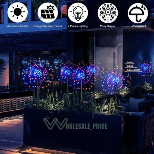 150 LED Solar Fire Flower Lights Outdoor Waterproof Path Lawn Garden Decor Lamp - Picture 9 of 58