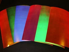 PLASMA UV 12" x 12" 1 Sheet TRU UV Flasher Fishing Lure Tape 6 Colors NEW SIZE!