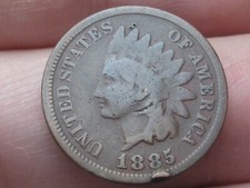 1885 Indian Head Cent Penny- VG/Fine Details