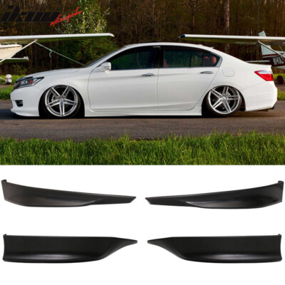 Fits 13-15 Honda Accord HFP Style Front Spoiler Splitter + Rear Bumper Lip Apron