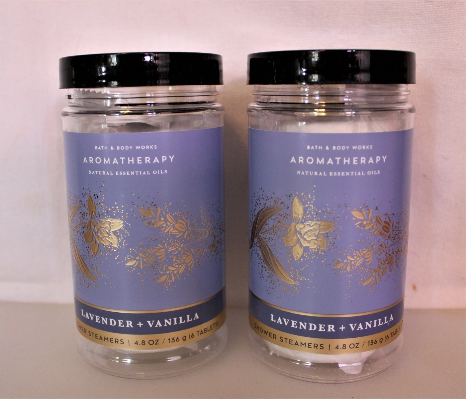 Bath & Body Works Aromatherapy Lavender + Vanilla Shower Steamers 4.8 oz..
