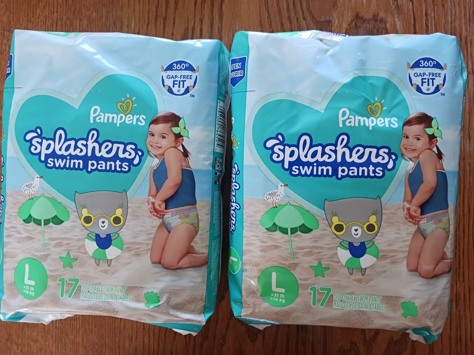 Pampers Splashers Disposable Swim Pants Diapers - Baby Kid Size L Large 2 PACK