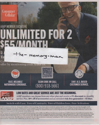 Ted Danson Consumer Cellular 2024 Picture Print Ad Clipping Page