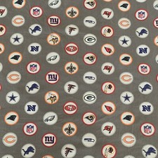 Pottery Barn Teen "NFL Logos" Twin Flat Sheet Football Sports Gray