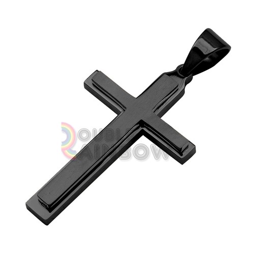 732 20-30"men stainless steel gold Silver Plain cross pendant BOX Necklace Chain - Picture 20 of 22