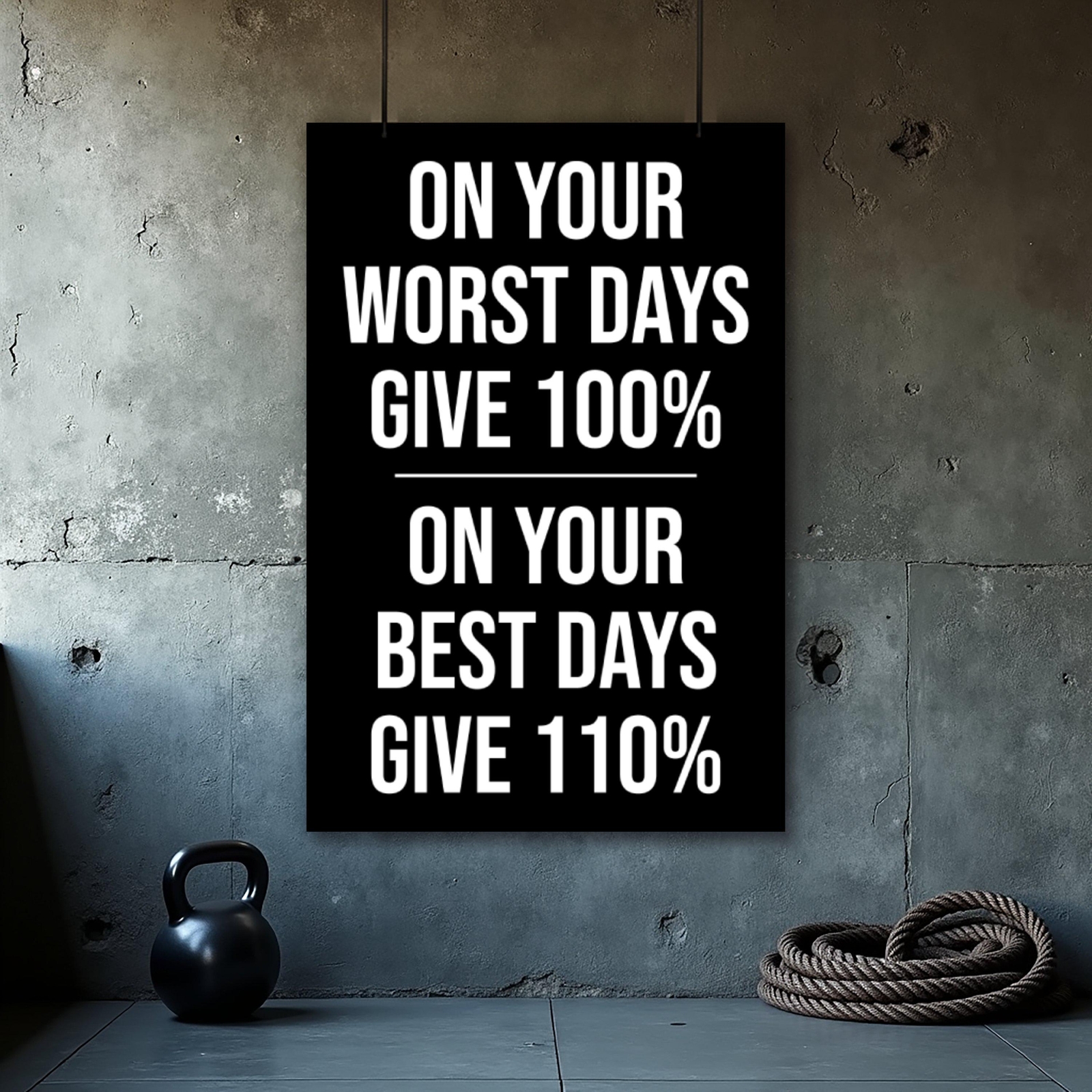 Home Gym Motivation Poster - Inspirational Fitness Wall Art Print
