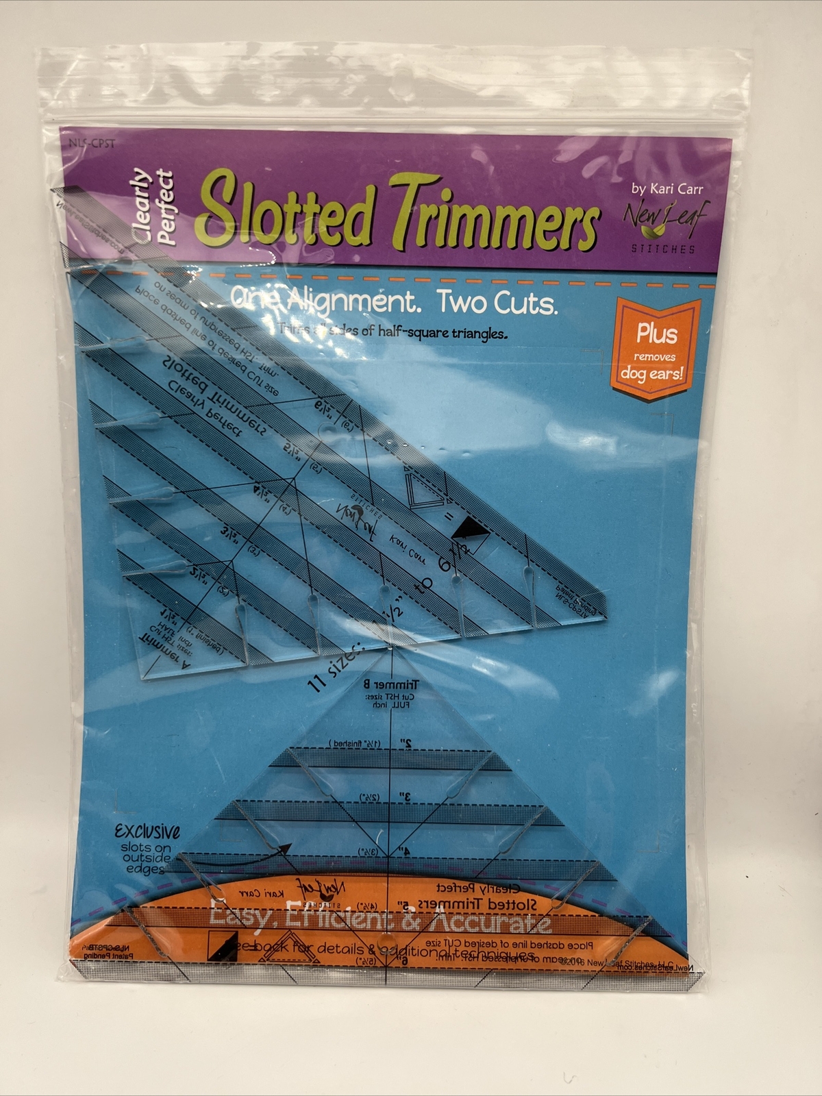 Clearly Perfect Slotted Trimmers by New Leaf Stitches Quilting Tool