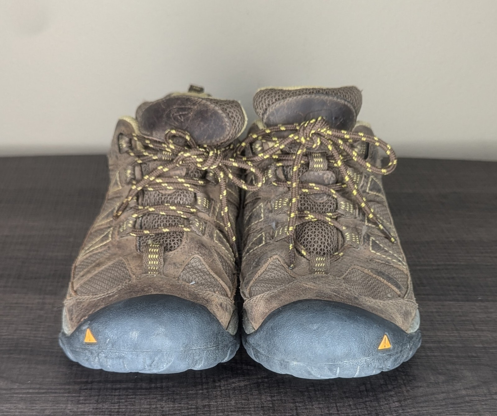 Scarpe Keen Marrone Giallo Impermeabili Pelle Escursionismo Trail Lacci Donna Taglia 38EU 7.5