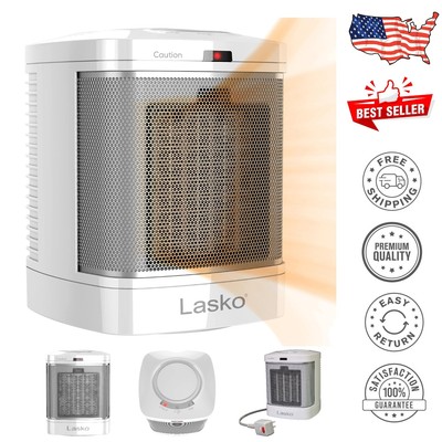 Portable White Ceramic Space Heater with ALCI Safety Plug