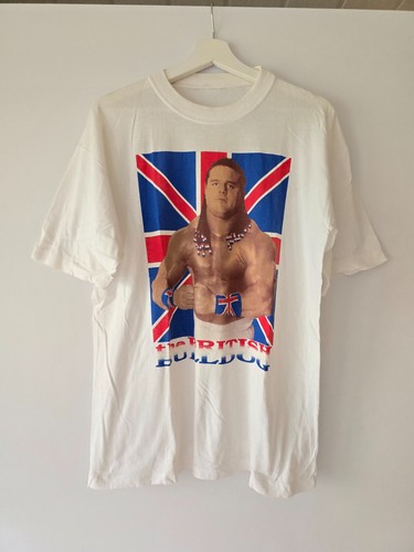 BRITISH BULLDOG 90s Vintage T-Shirt WWF Wrestling Shirt