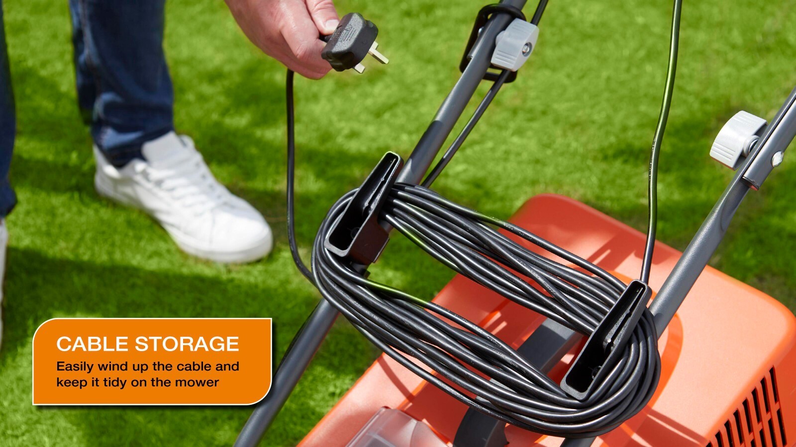 Flymo 970637601 Corded Rotary blades Lawnmower Orange for sale 