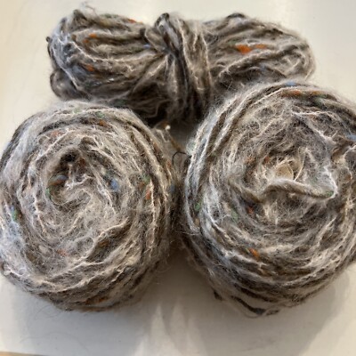 Destash - Reynolds Place Concorde Yarn Brown Tweed And Beige Mohair 4.40oz