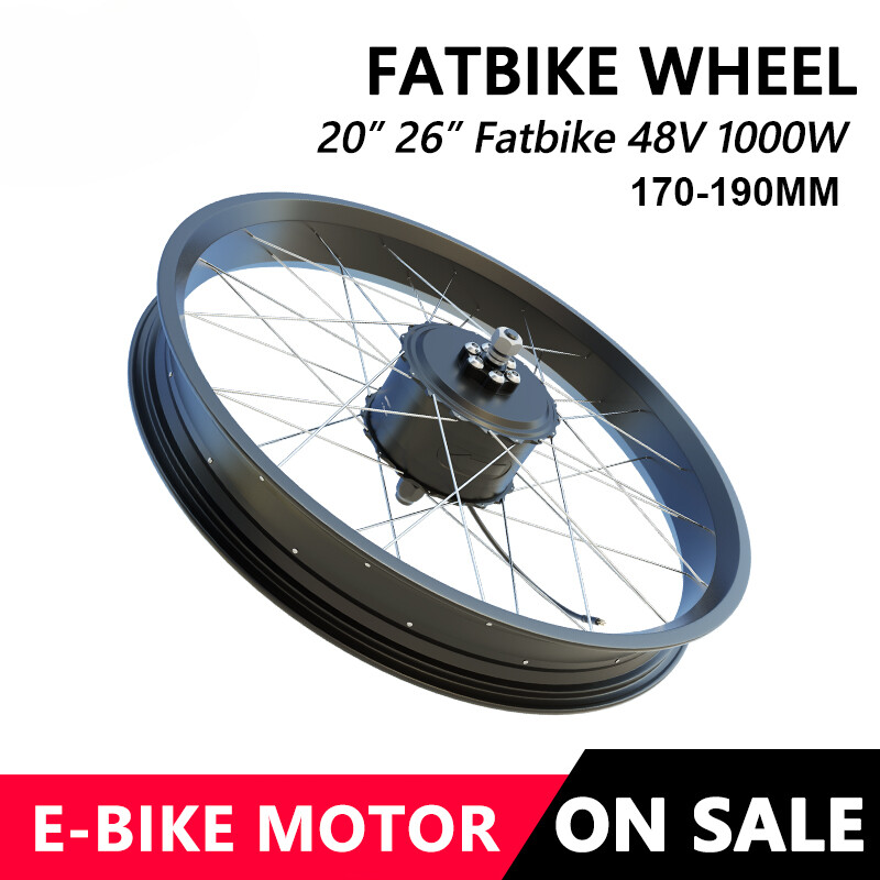 48V 1000W 20 26*4.0 Fat Bike Snow EBike Rear Hub Motor Wheel 170