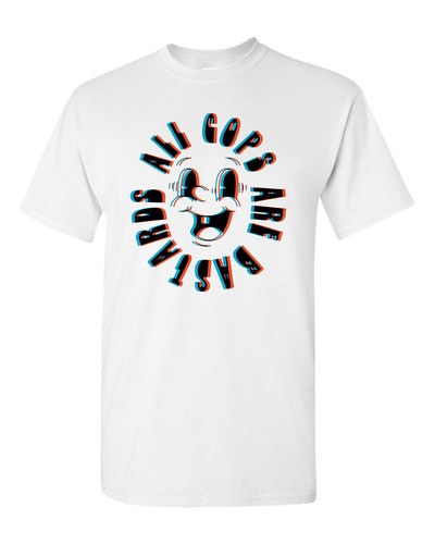 Men's T-shirt White 100% Cotton Novelty Funny Tattoo Cartoon Character All cab - 第 1/3 張圖片