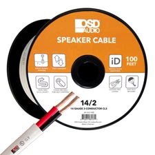 14/2 Speaker Wire 100Ft Outdoor Rated CL2/CL3 Direct Burial Oxygen Free, White