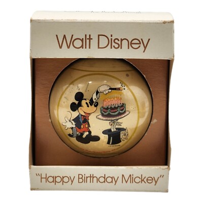 Schmid 1978 Disney Happy Birthday Mickey Mouse Holiday Christmas Ornament
