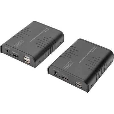 Digitus Full HD HDMI KVM IP Extender Set, KVM-Switch, schwarz