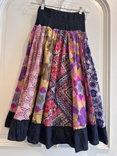 Boho Paneled Maxi Skirt Gypsy 100 Cotton Festival Hippie Cottagecore OS