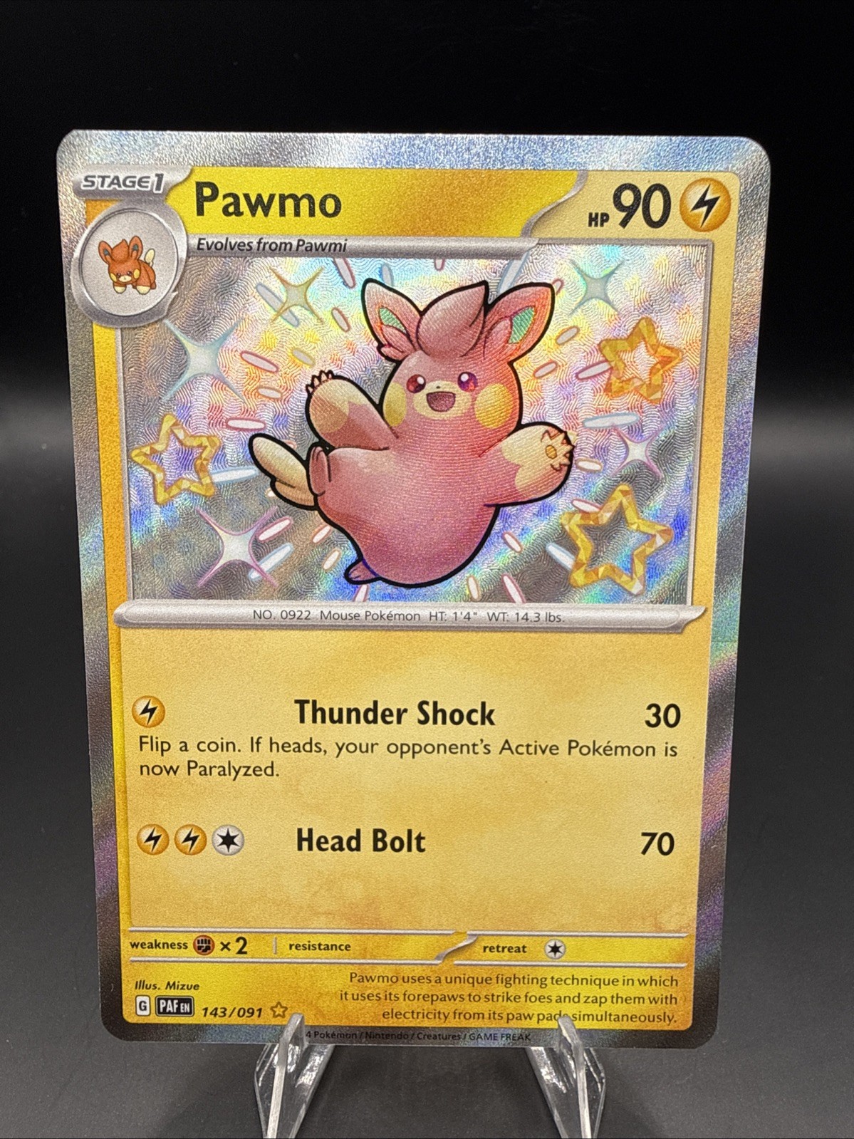 Pawmo 143/091 SV: Paldean Fates Holo