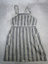 Madewell Dress Womens 14 Gray Black Linen Cotton Blouson *