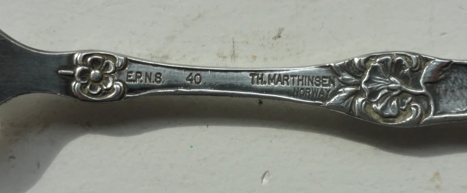 复古 T.H.Marthinsen 挪威柠檬/镰叉 复古 EPNS 4 — 第 3/4 张图片