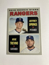 Jeffrey Springs Jose Trevino 2019 Topps Heritage Rookie Stars #317 Texas Rangers