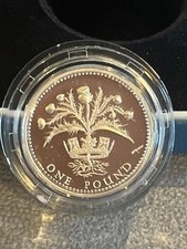 1989 United Kingdom Queen Elizabeth 9.5g Silver Proof 1 Pound Coin Box and COA