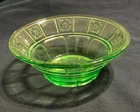 Jeanette Glass Green Doric Berry Bowl 4.5" Depression Vintage Uranium