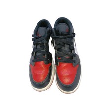 NIKE AIR JORDAN 1 LOW Bred Toe GS bambino taglia 4,5 anni / donna 6 rosso nero 553560-161
