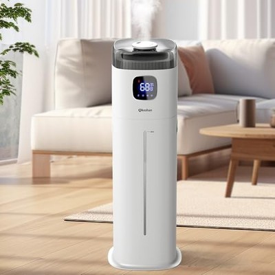 Large Humidifier for Bedroom, 9L/2.5Gal Ultrasonic Cool Mist, Square White A