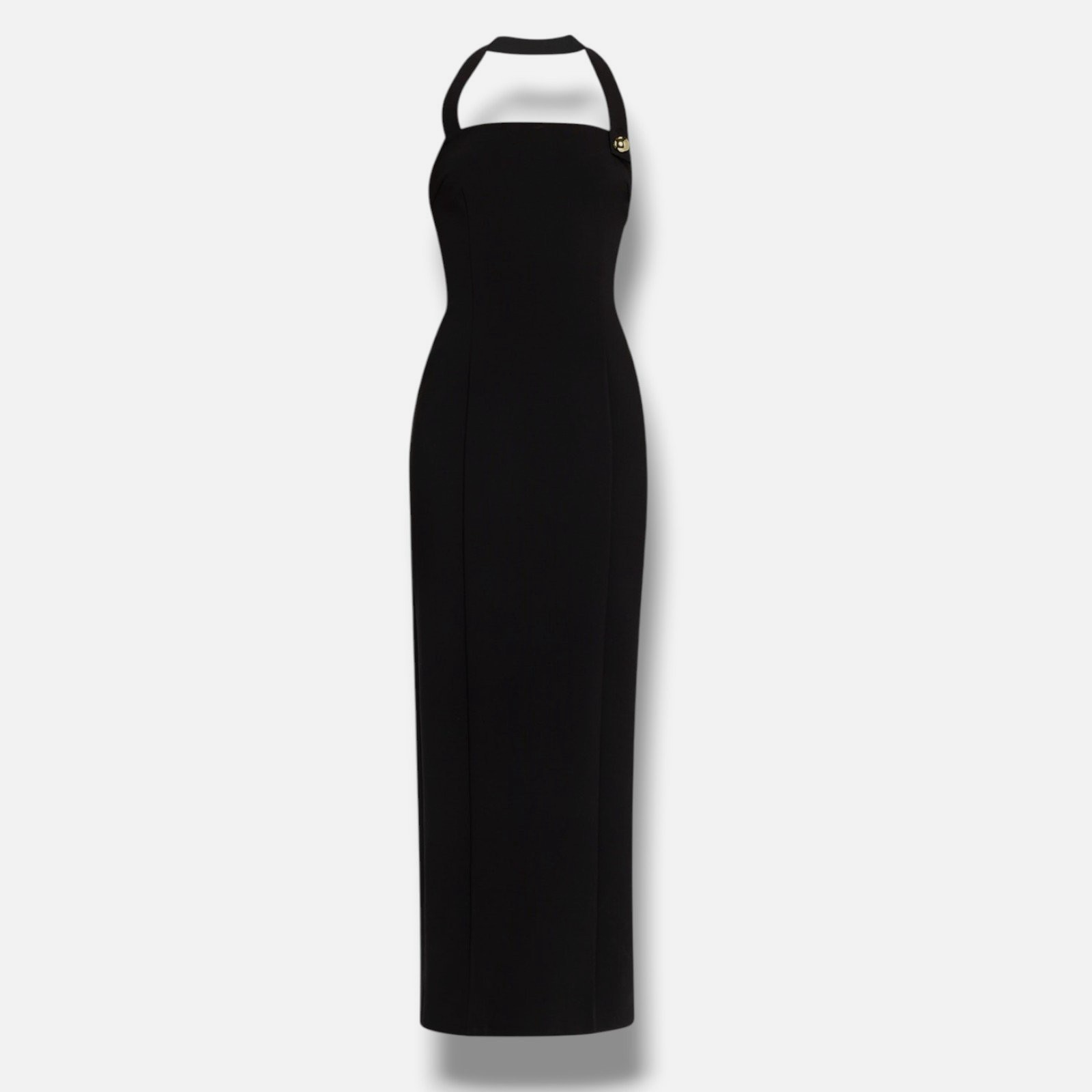Toccin Women's Black Davina Sculpted Halter Midi-Dress Size 4