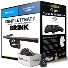 Für OPEL Corsa D Fliessheck S07 Anhängerkupplung abnehmbar +eSatz 7pol 06-14 NEU