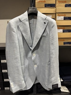 Breras Milano Jacke 2 Knöpfe Business Hellblau Made In Italy Herren 52