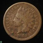 1869 Indian Head Small Cent - Good Details: Pitting