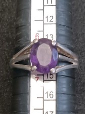 Vintage Sterling Silver Size 6.5 Amethyst Ring 925 Tested