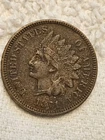 1871 Indian Head Cent XF Details, LIBERTY, Diamonds Showing, Brown, Bold N