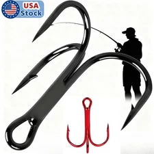100PCS Carbon Steel Fishing Hook Sharp Treble Hooks Size 2 4 6 8 10 12 1.0 2.0 