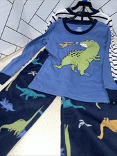 2 NEW Boys Carter  s Long Sleeve  1 Pair Fleece Pants Pajamas Size 7 Dinosaur