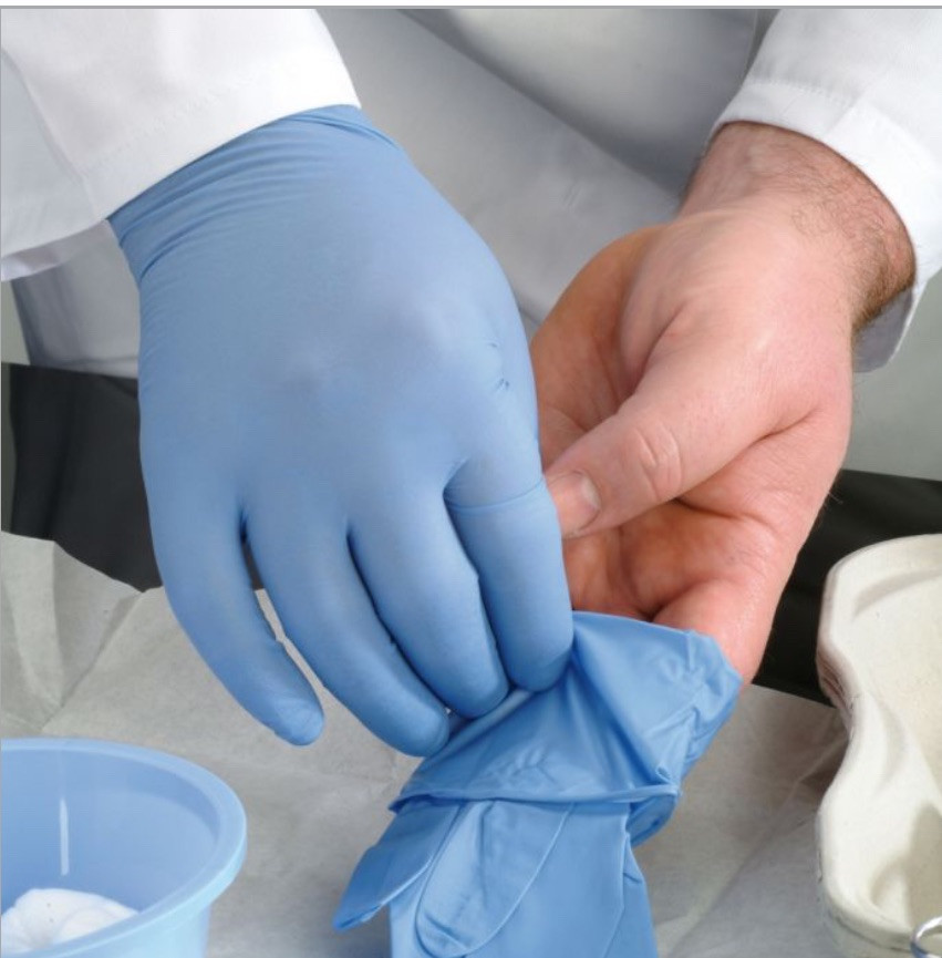 Large Pair Nitrile Sterile Examination Gloves Latex & Powder Free Exp 27/28