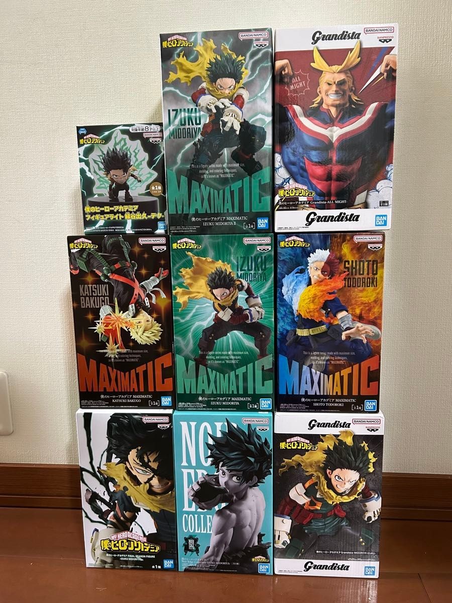 Lote de 9 figuras My Hero Academia Deku Bakugo Todoroki All Might Grandista nuevas