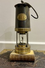 Rare Antique Patterson Miners Lamp Type B7 Gateshead On Tyne No 91. Brass/Metal